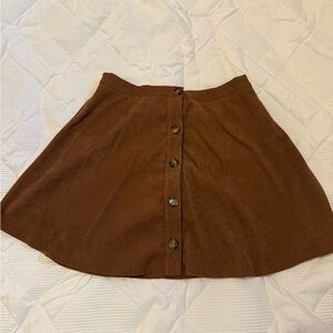 She + Sky Brown Mini Skirt Casual Work